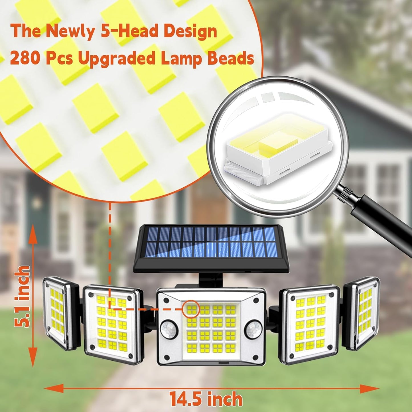 5 Heads Solar Flood Lights